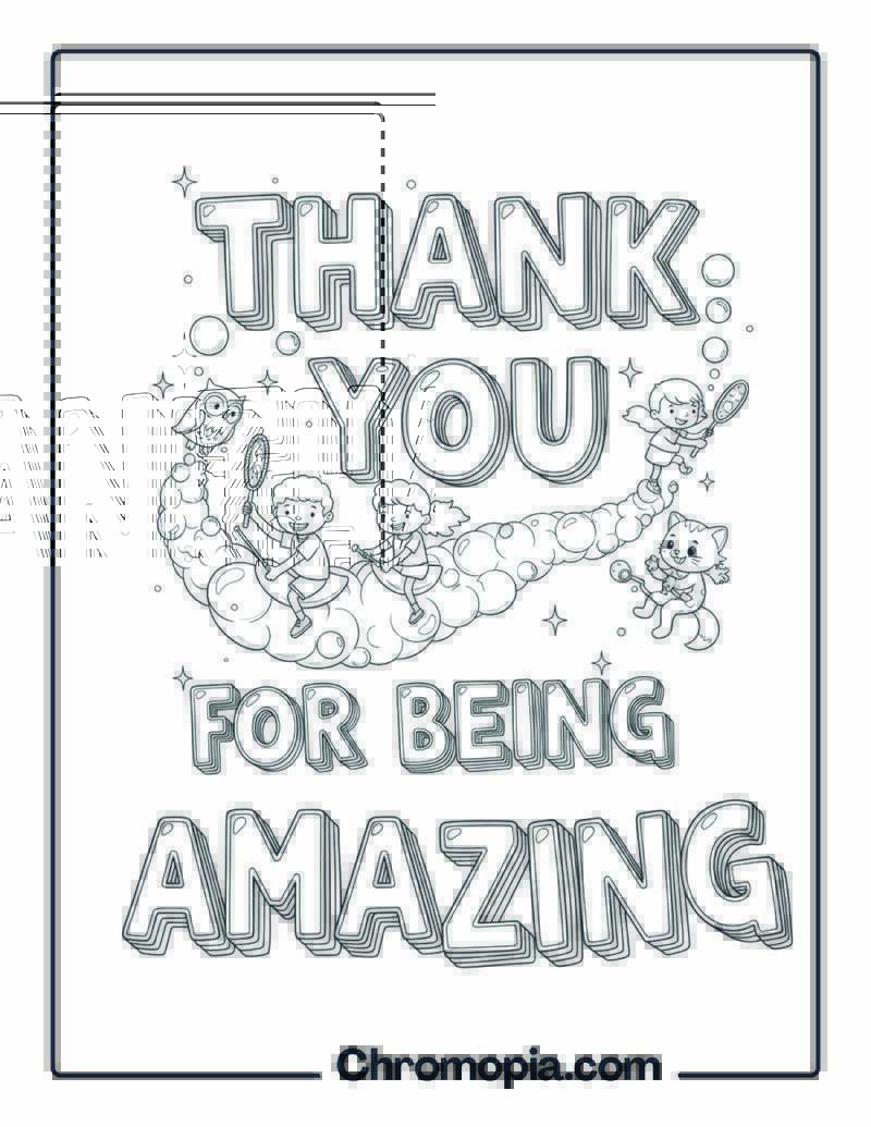 Thank You for Being Amazing coloring page