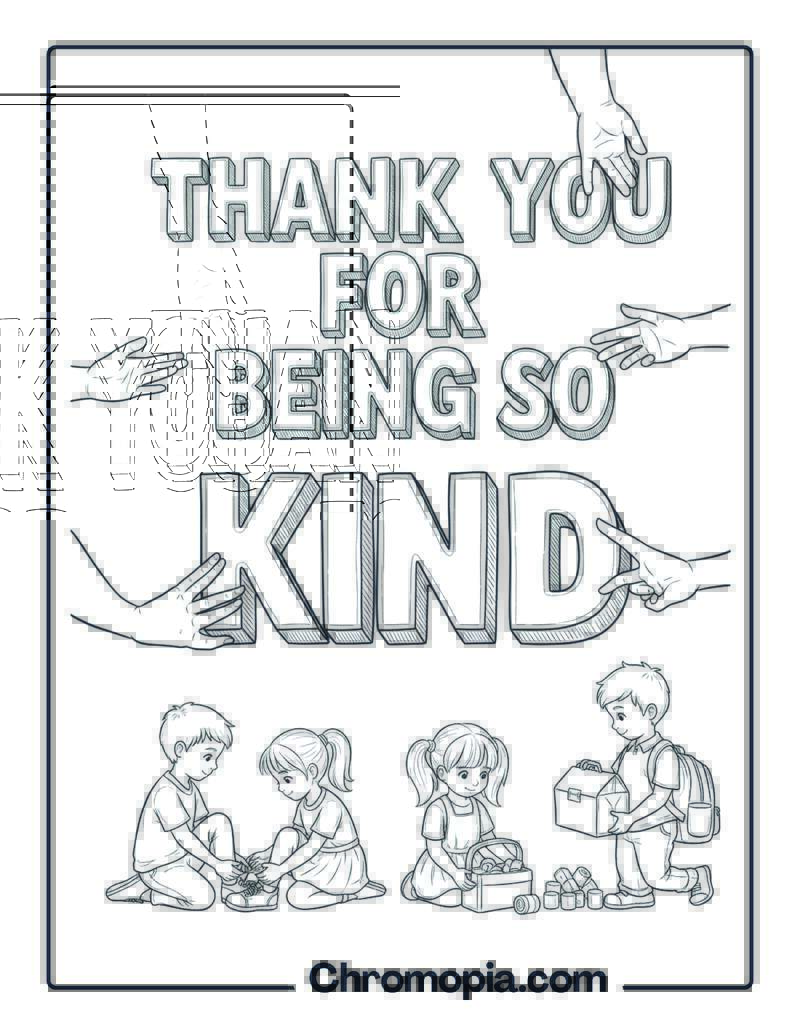 Thank You for Being So Kind coloring page