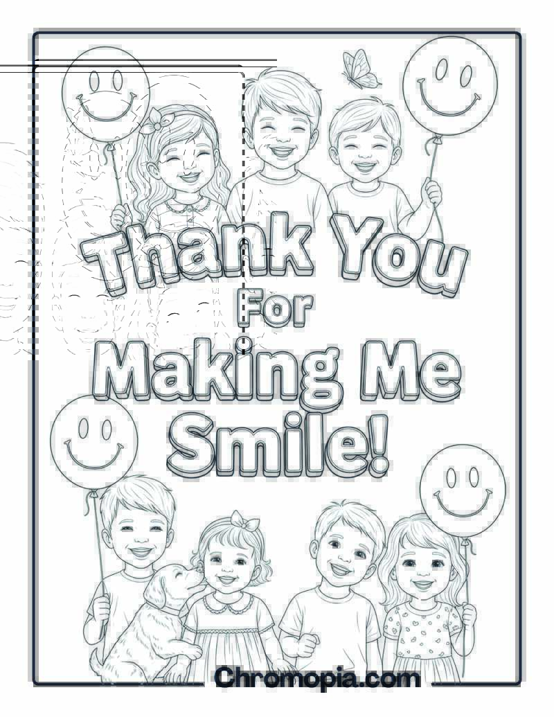 Thank You for Making Me Smile coloring page