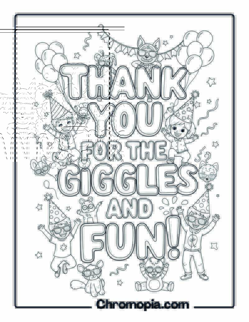 Thank You for the Giggles and Fun coloring sheet