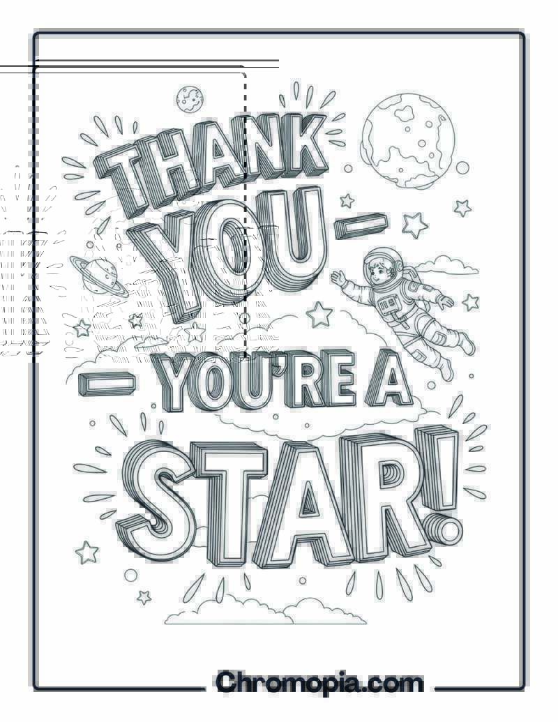 Thank You — You’re a Star coloring page