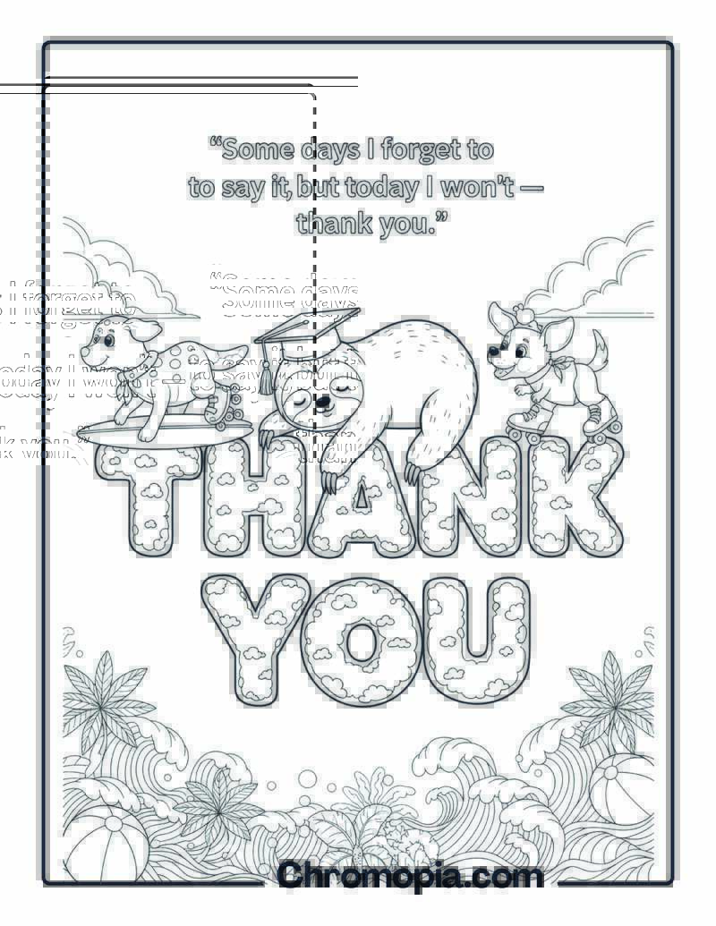 Don’t Forget to Thank Coloring Page