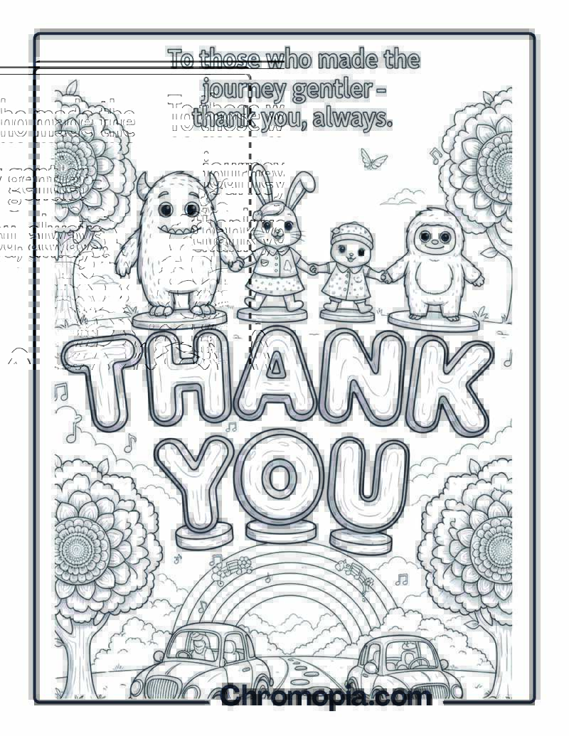 Gentler Journey Thanks Coloring Page
