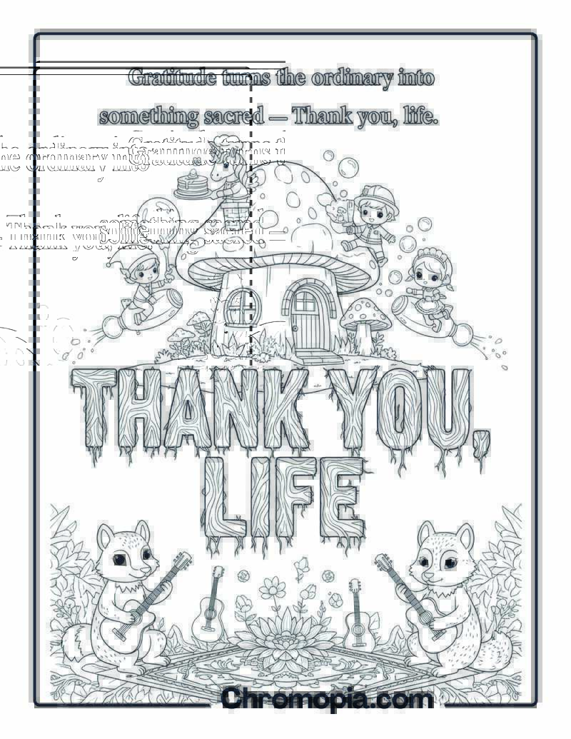 Gratitude Life Sacred Coloring Page