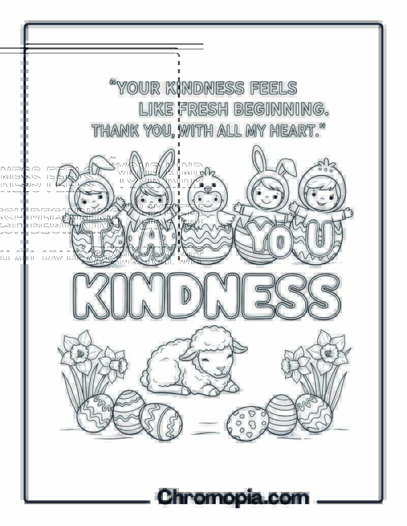Easter Thank You coloring sheet