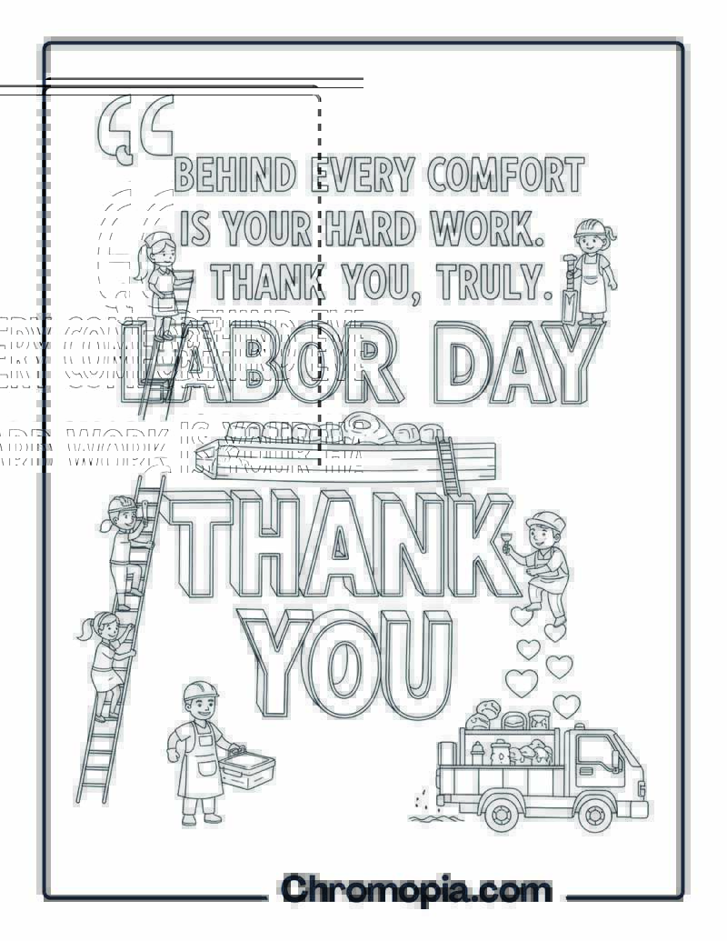 Labor Day Thank You Coloring Page