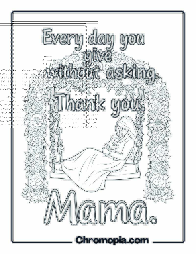 Mother’s Day Thank You coloring sheet