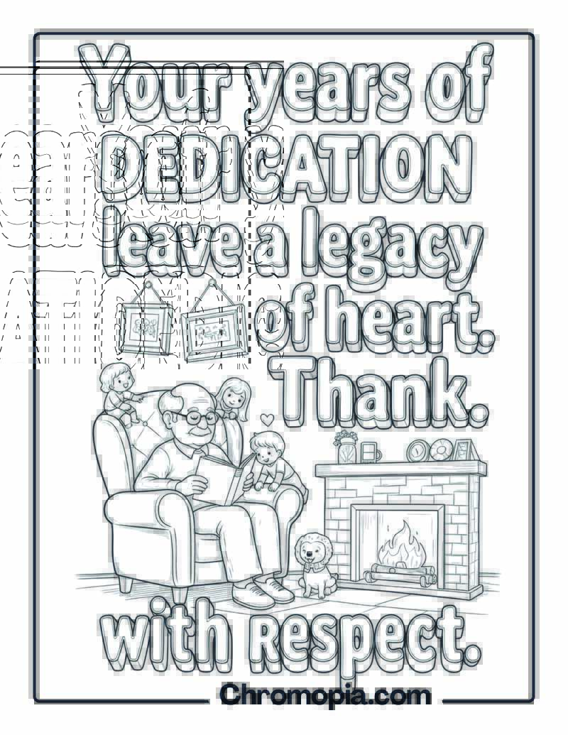 Retirement Celebration Thank You Coloring Page