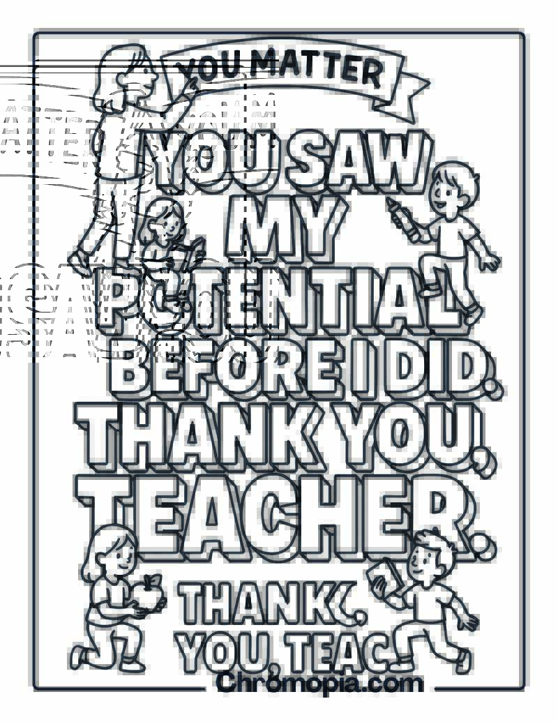 Teacher Appreciation Week Coloring Sheet