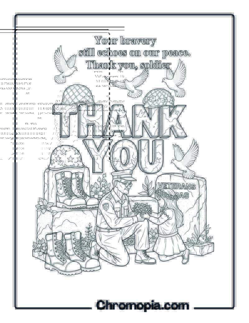 Veterans Day Thank You Coloring Page