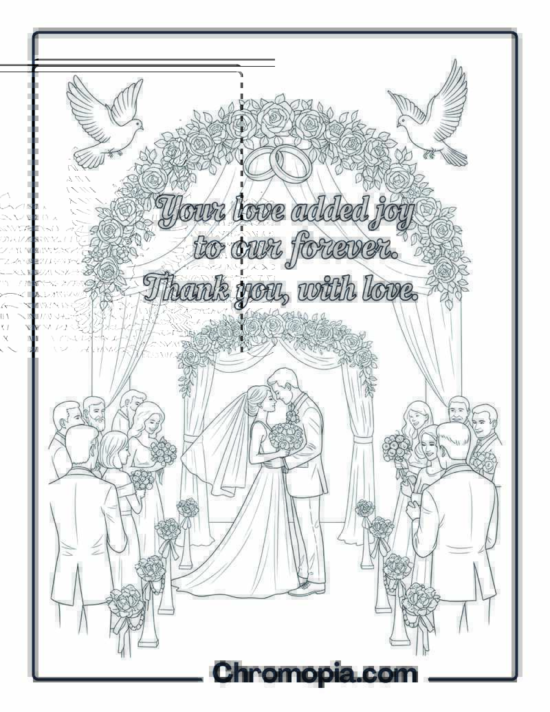 Wedding Thank You Coloring Page