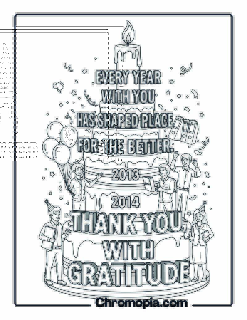 Work Anniversary Thank You Coloring Page