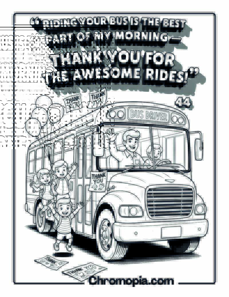 Thank You Bus Driver Coloring Page