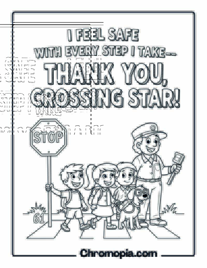 Thank You Crossing Guard Coloring Page