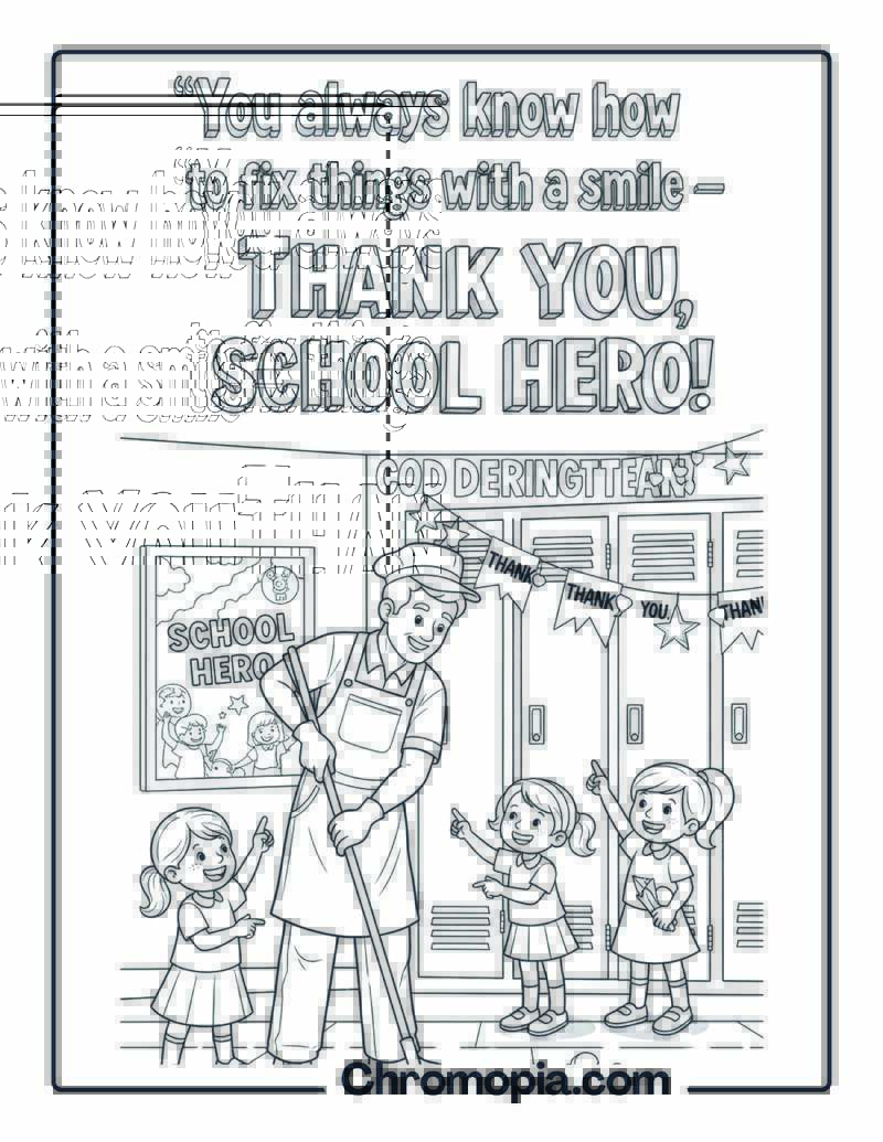 Thank You Custodian Coloring Page