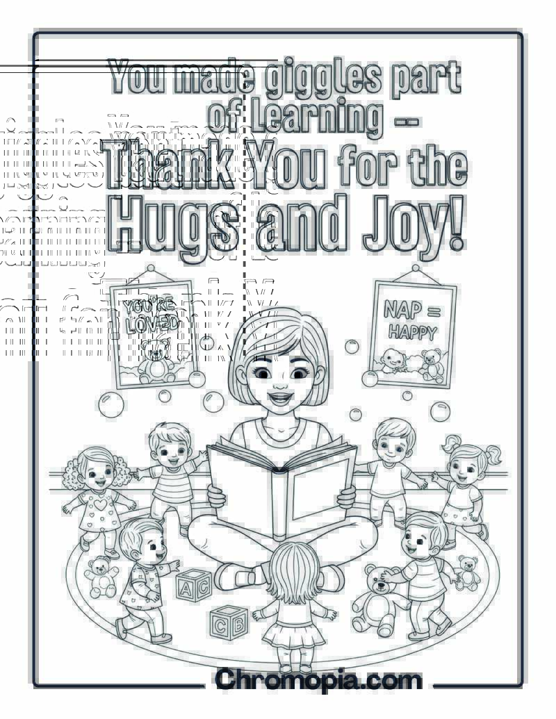 Thank You Daycare Teacher Coloring Page