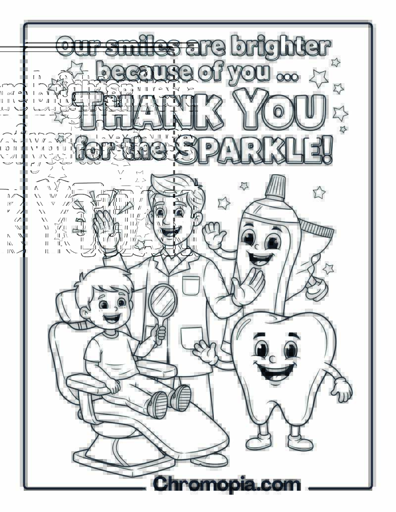 Thank You Dentist Coloring Page