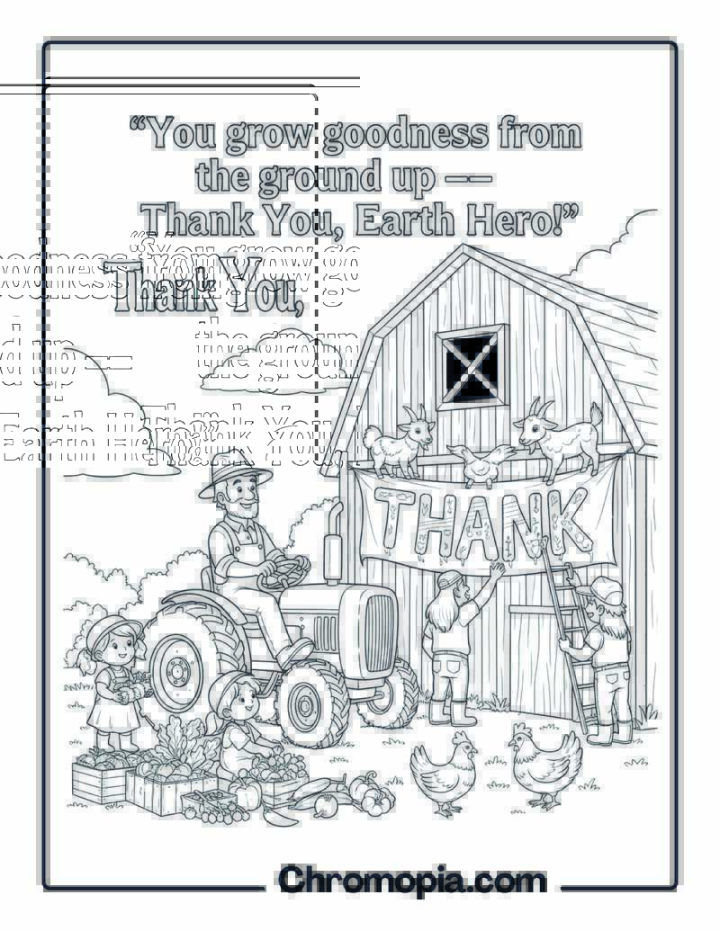 Thank You Farmer Coloring Page
