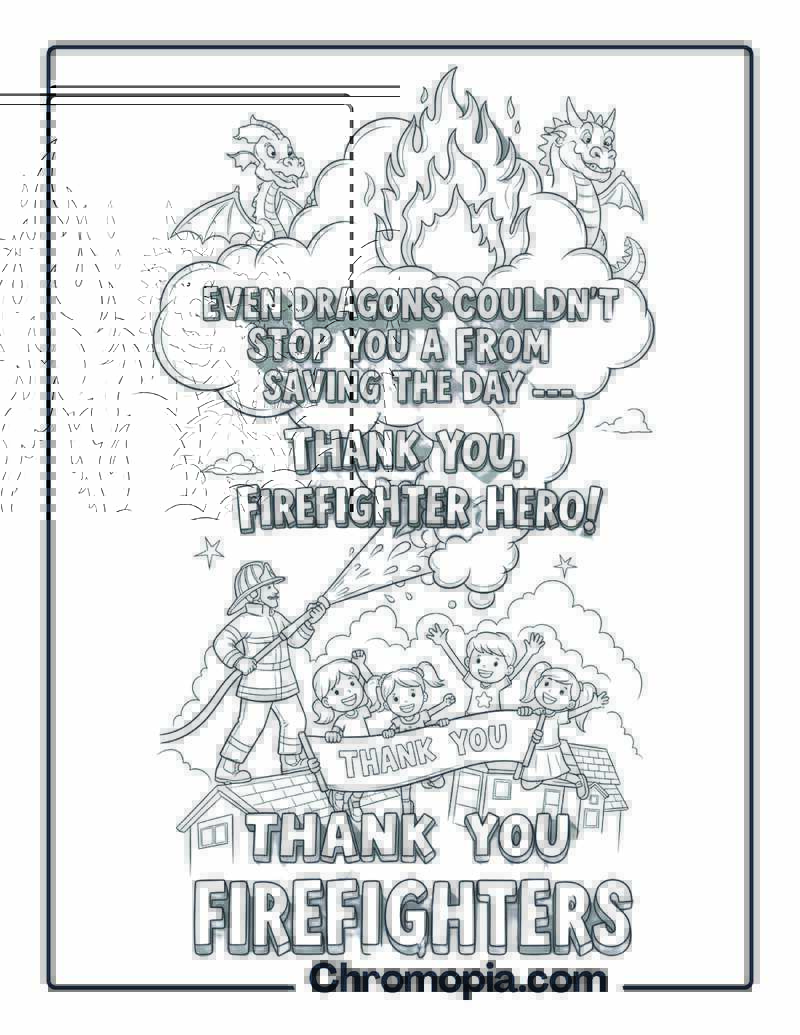Thank You Firefighters Coloring Page
