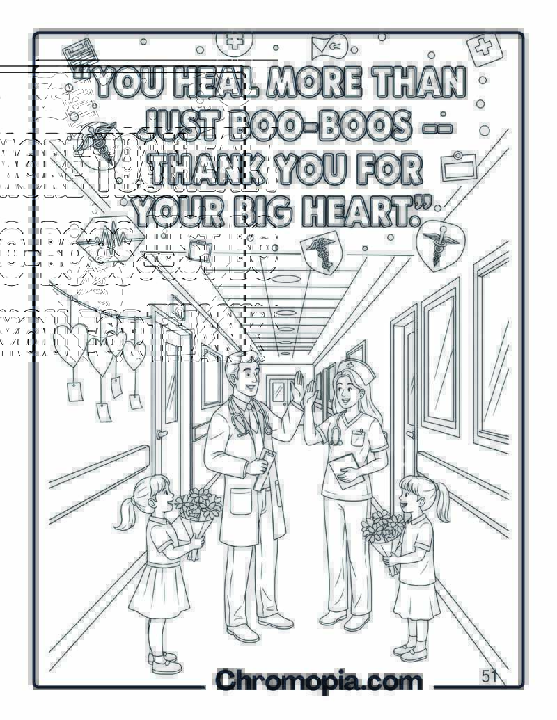 Thank You Healthcare Workers Coloring Page