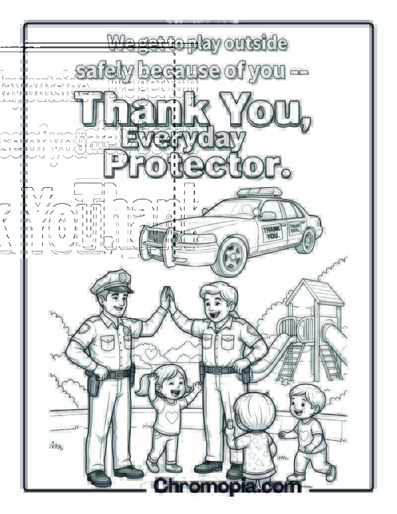 Thank You Police Officer Coloring Page