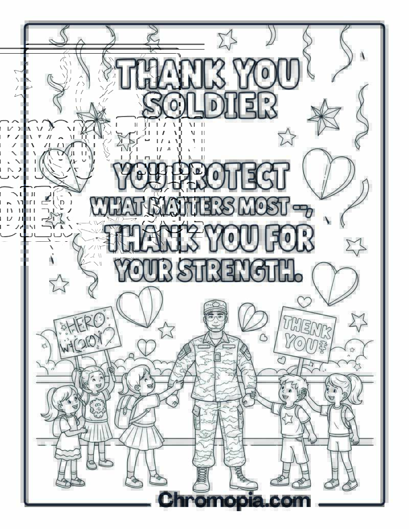 Thank You Soldier Coloring Page