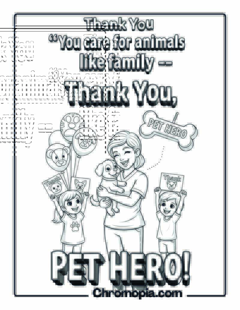 Thank You Veterinarian Coloring Page