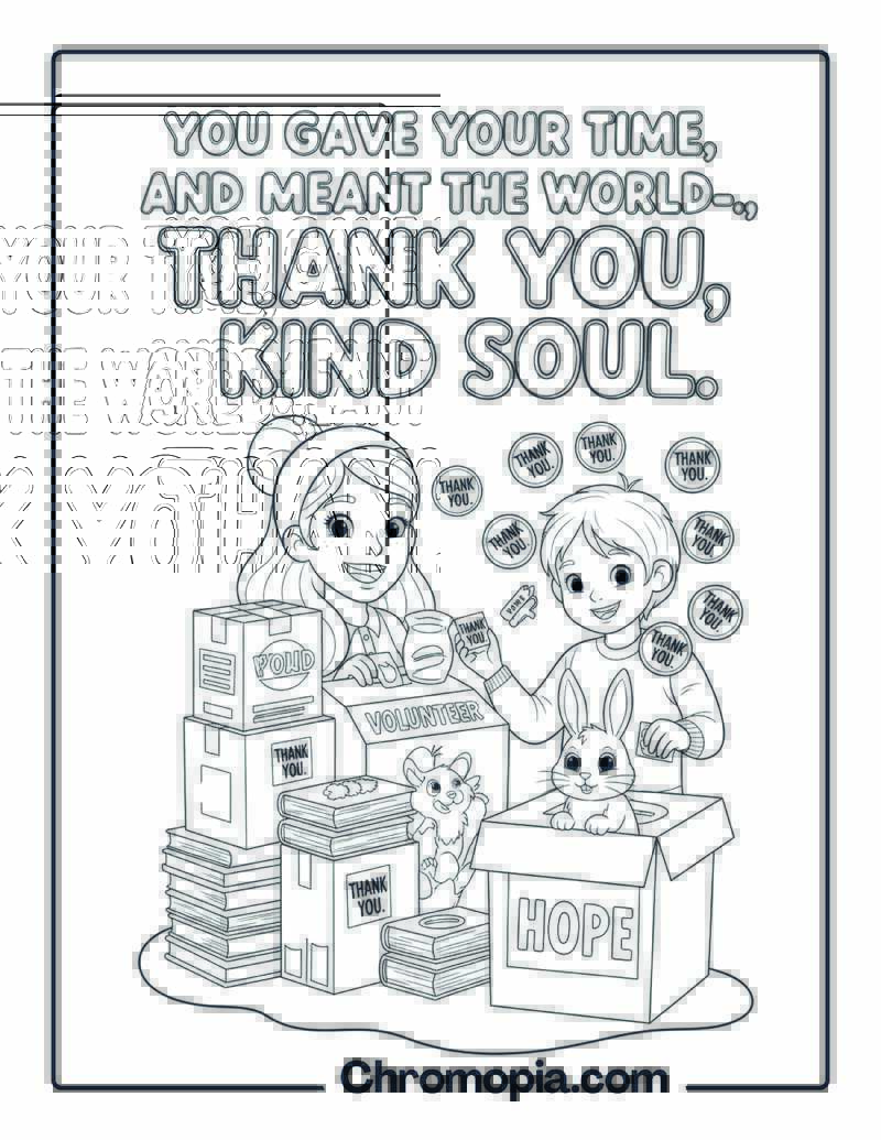 Thank You Volunteer Coloring Page
