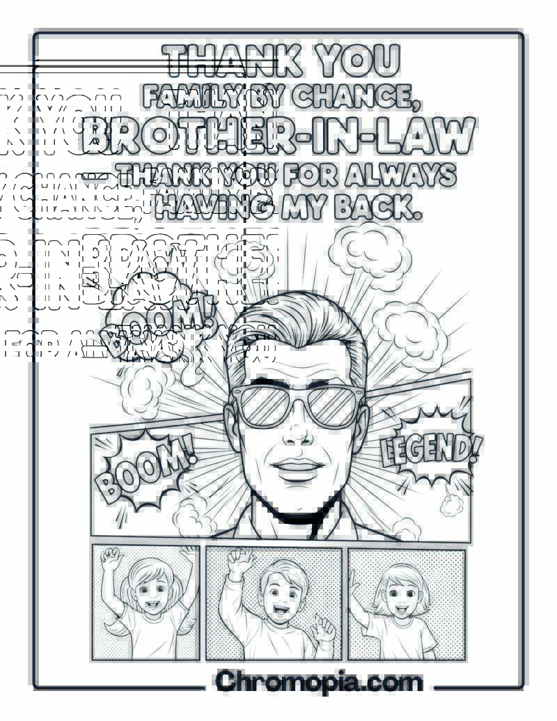 Thank You Brother-in-Law Pop Art coloring page