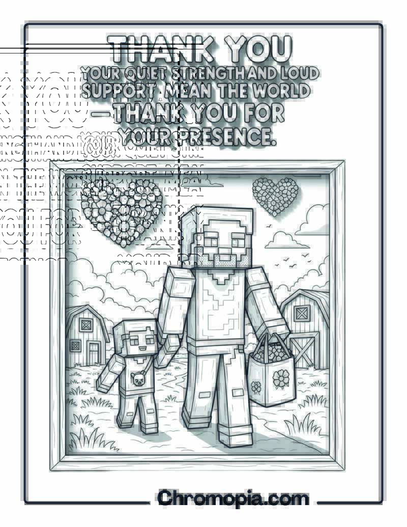 Thank You Father-in-Law Minecraft Style coloring page