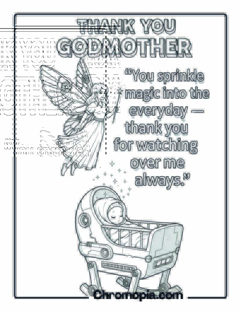 Thank You Godmother Mecha Style coloring page