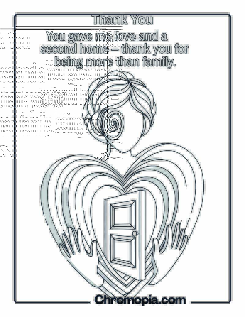 Thank You Mother-in-Law Abstract Art coloring page