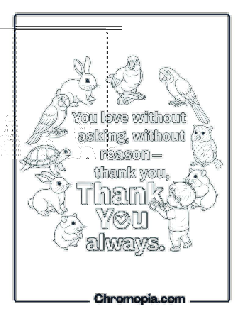 Thank You Pet Coloring Page