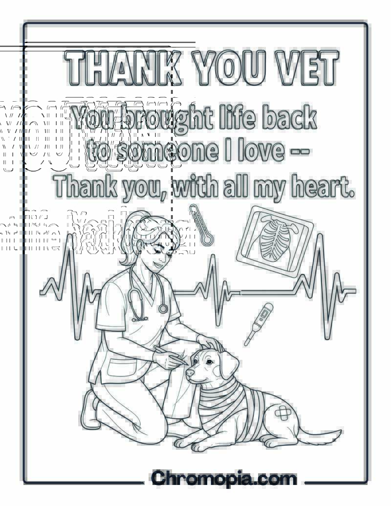 Thank You Vet Coloring Page