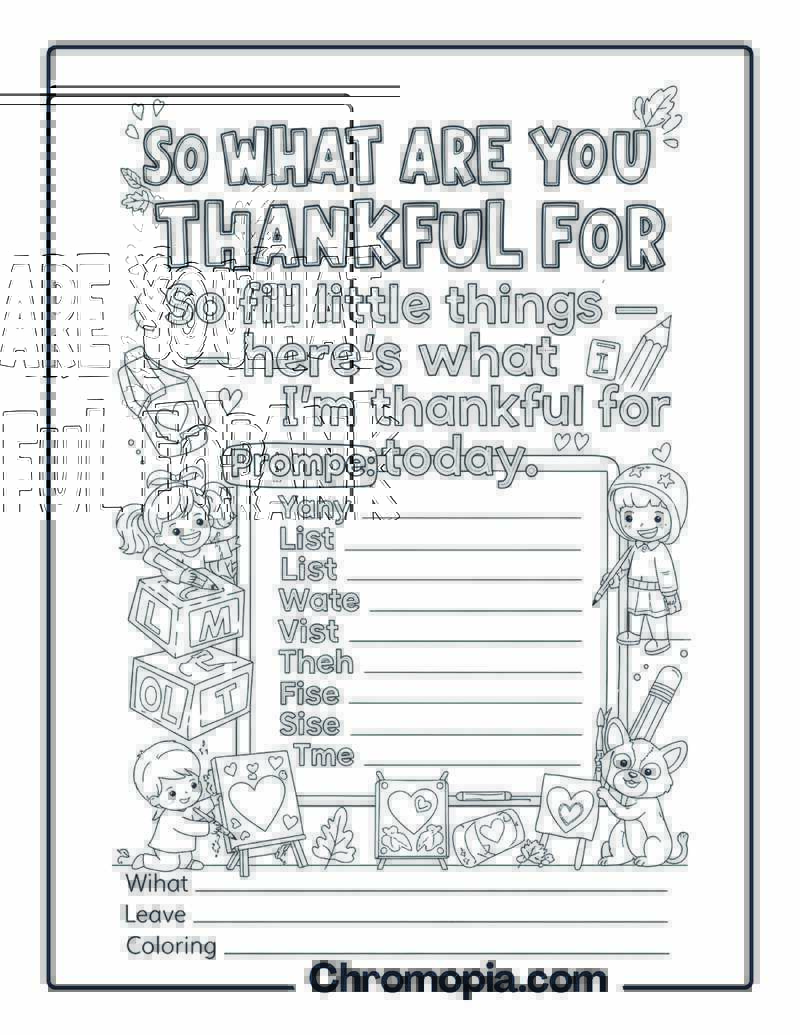 What Are You Thankful For Coloring Page