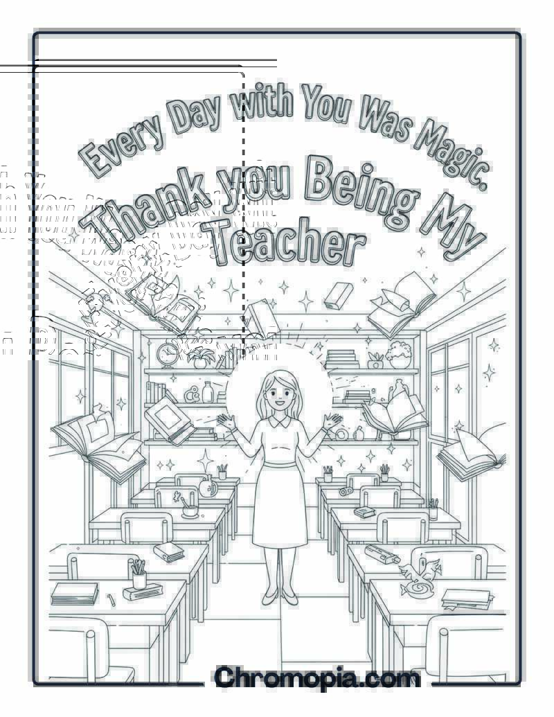 Thank You for Being My Teacher coloring page