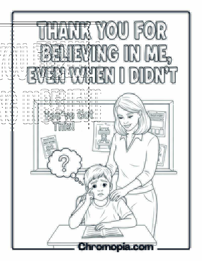 Thank You for Believing in Me coloring page