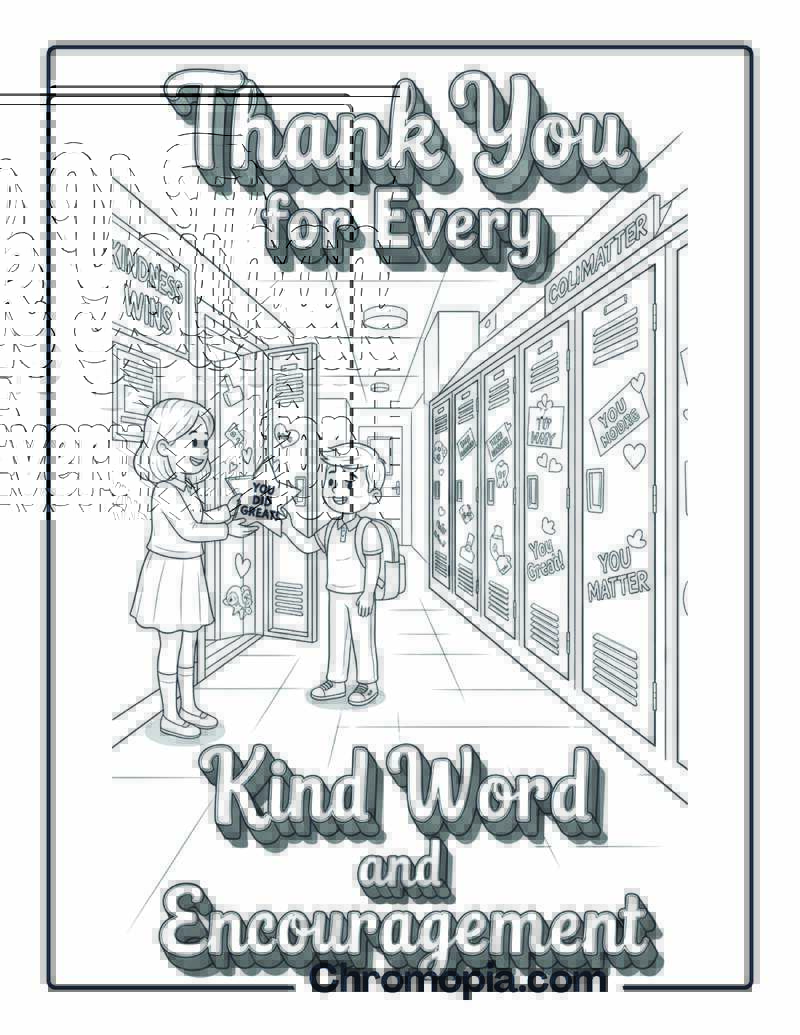 Thank You for Every Kind Word coloring page