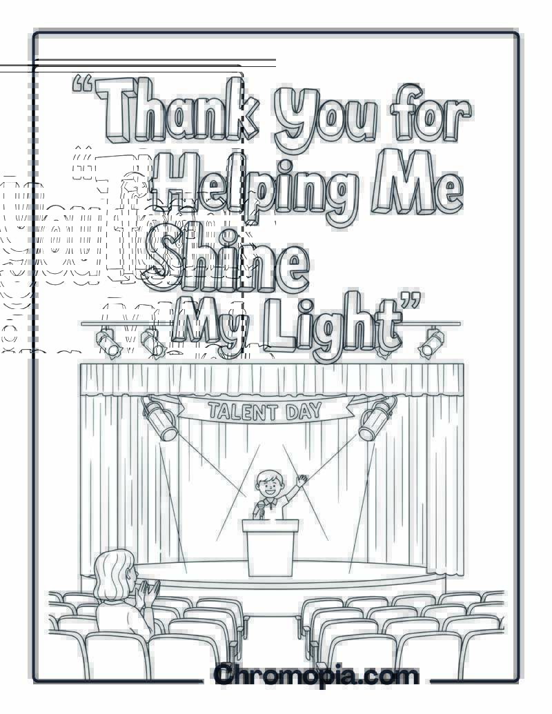 Thank You for Helping Me Shine coloring sheet