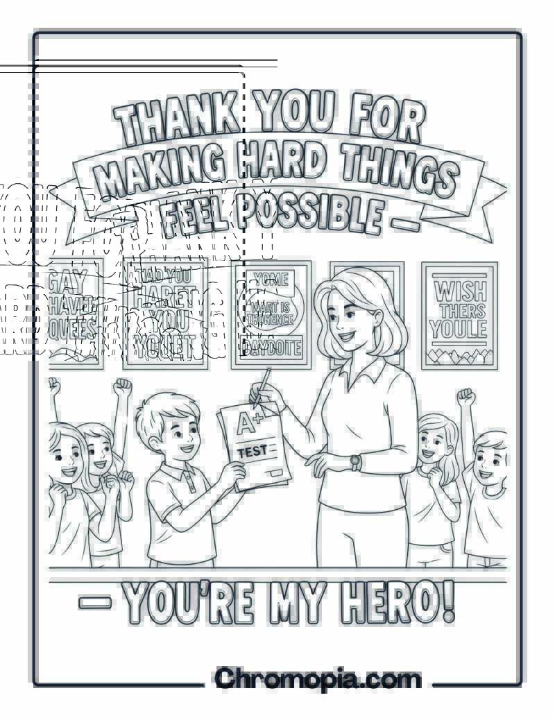 Thank You for Making It Possible coloring sheet