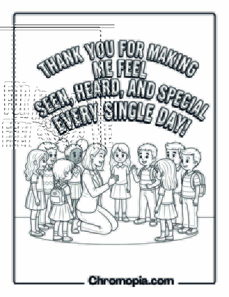 Thank You for Making Me Feel Special coloring page