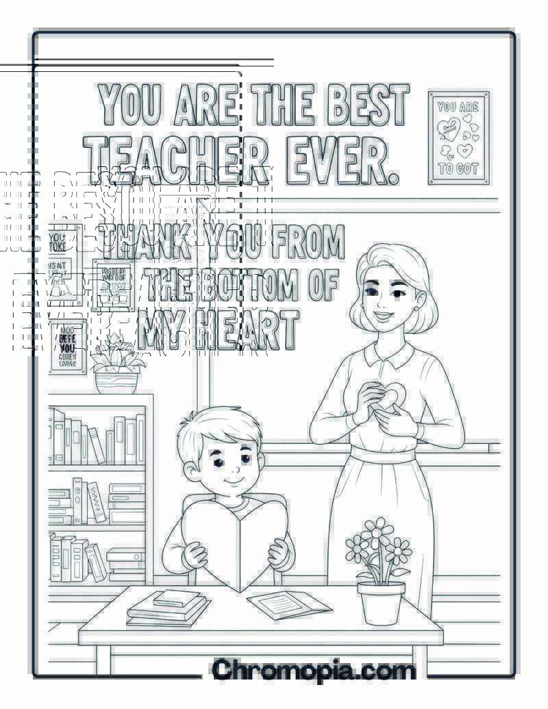 You Are the Best Teacher Ever coloring page