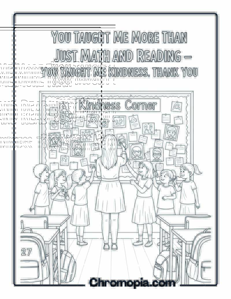 You Taught Me Kindness. Thank You coloring sheet