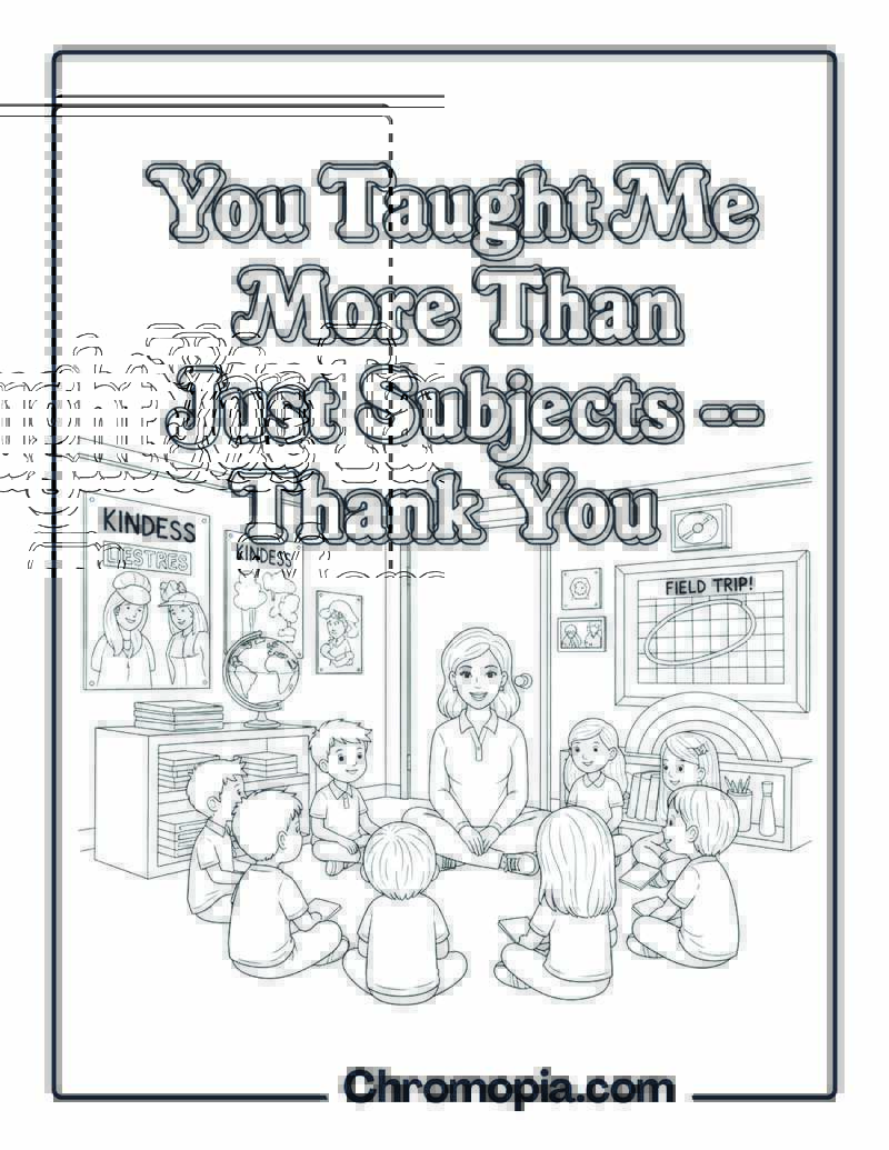 You Taught Me More Than Subjects coloring page