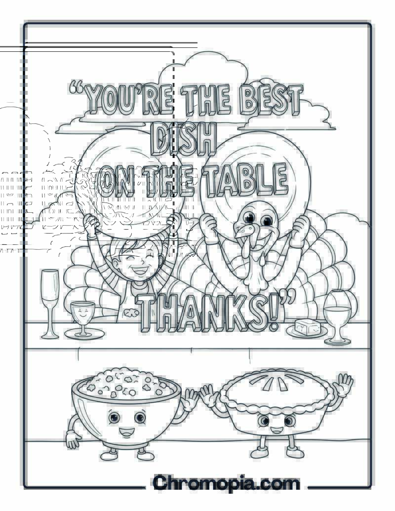 Best Dish on the Table coloring sheet