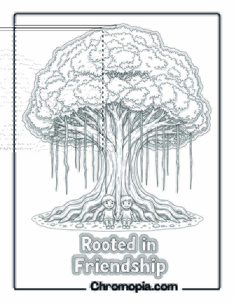 Banyan Tree Friendship Coloring Page