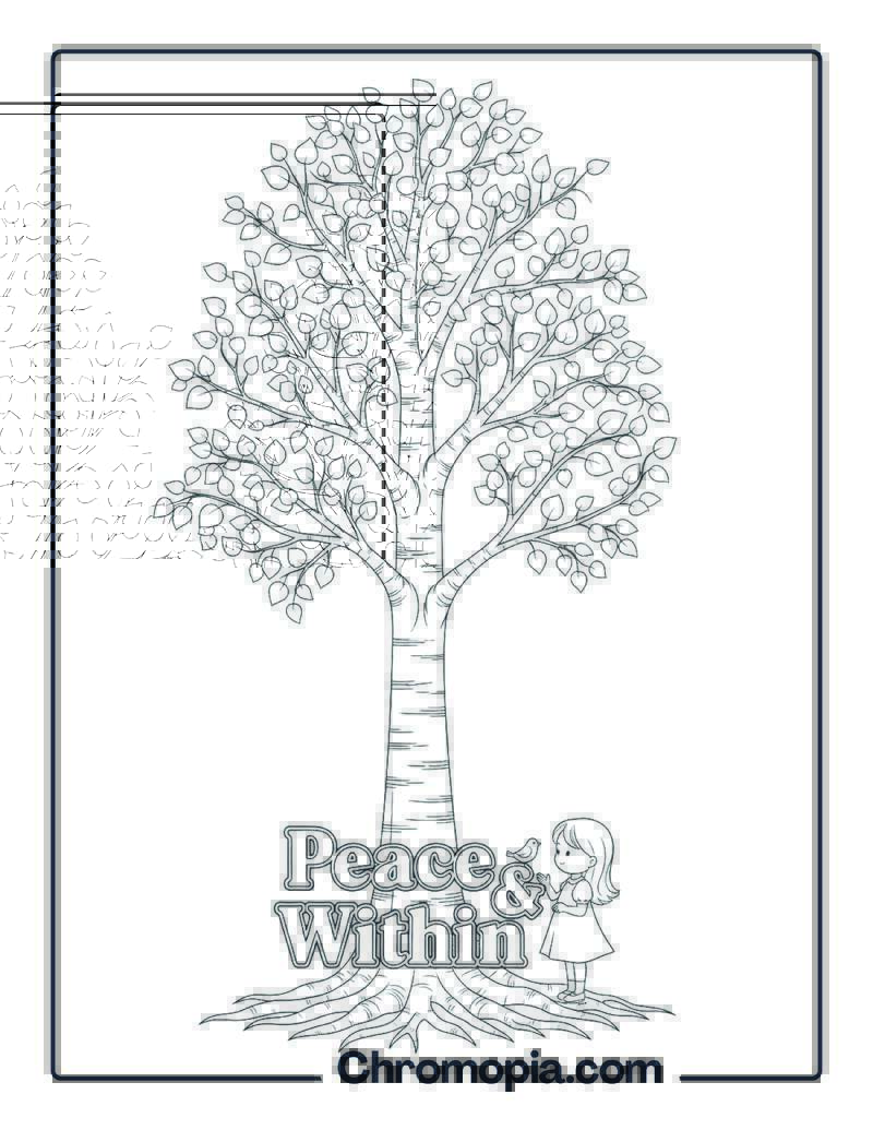 Birch Tree Peace & Calm Coloring Sheet