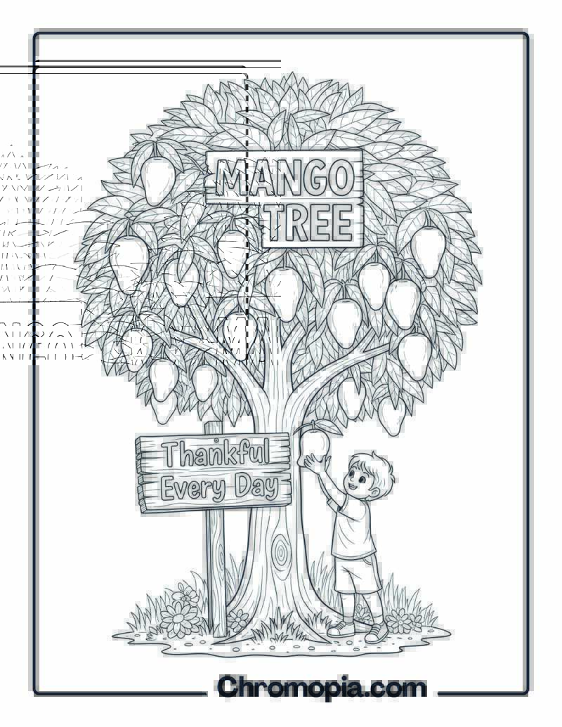 Mango Tree Thankfulness Coloring Page