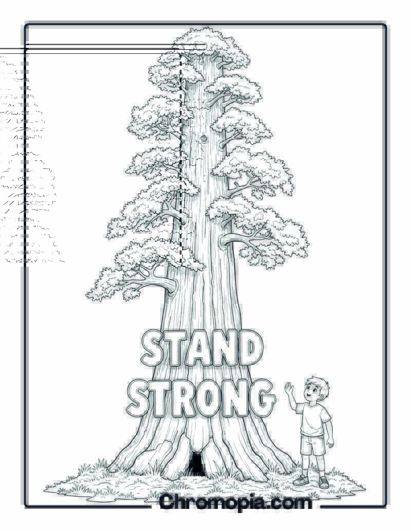 Redwood Tree Stand Strong Coloring Sheet