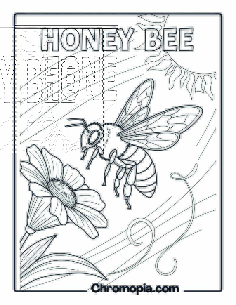 Bee in Flight coloring page